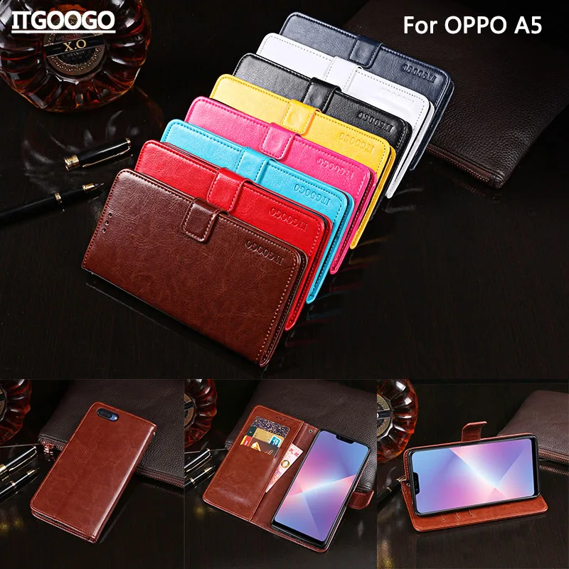 OPPO A5 Case Cover Luxury Leather Flip Case For OPPO A5 Protective Phone Case Back Cover Wallet Case OPPO A5 Case Cover Luxury Leather Flip Case For OPPO A5 Protective Phone Case Back Cover Wallet Case