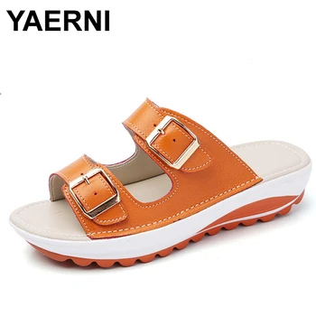 

Yaerni Women Flat Sandals Shoes Leisure Slippers Slip-On Round Toe Comfortable Sandals Flip Flops Female Shoes Beach Sandal