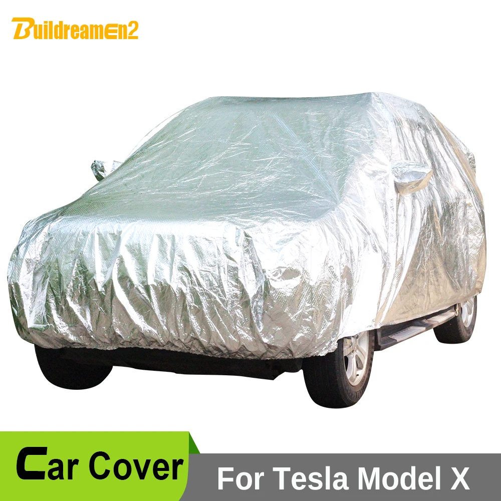 

Buildreamen2 All Weather Car Cover Waterproof SUV Sun Shade Rain Hail Snow Scratch Dust Protection Covers For Tesla Model X