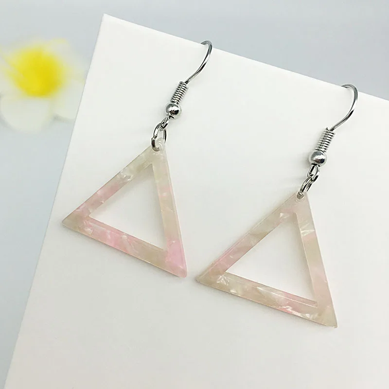 

SHELA Acrylic Earrings Resin Acetic Acid Earrings Triangle Geometric Fashion Jewelry for Women Drop Earrings Pendientes