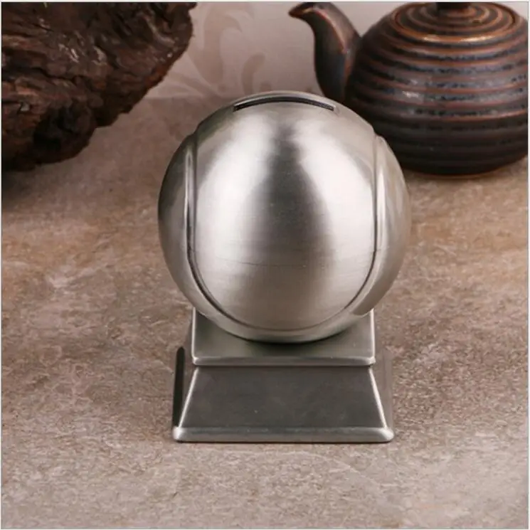 

Ancient tin color tennis piggy bank cash drawer coins box for money safe piggy bank counter for chirldren's gift PB031