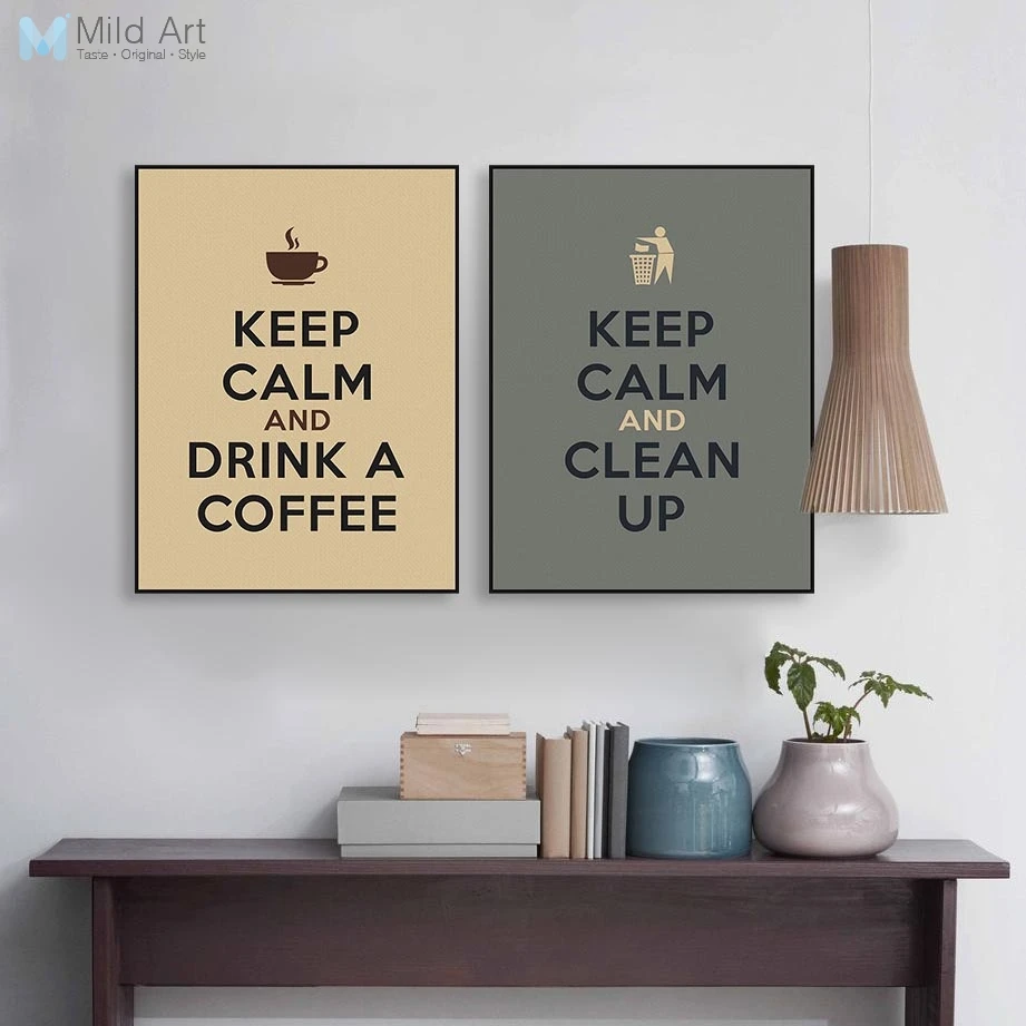 Современный кофе Keep Calm Life хиппи кавычки постер скандинавский кухонный настенный