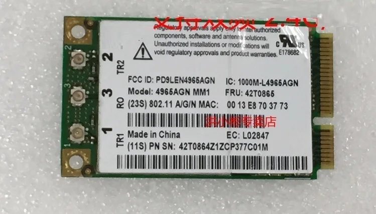Оптовая продажа для Intel 4965AGN Mini-Pci-E карты Lenovo IBM Thinkpad T61 X61 Z61 T60 X60 R60 FRU:42T0865 |