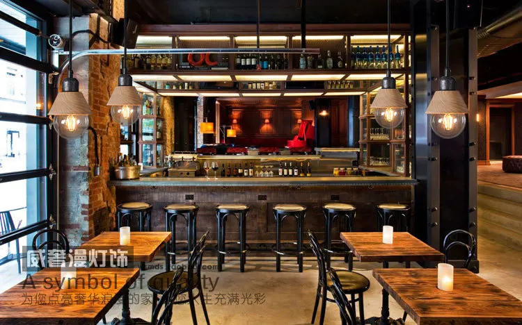 vintage industrial creative restaurant wood pendant hanging lamp wooden bar nightclub art decorative rustic light use led bulb in pendant lights from lights