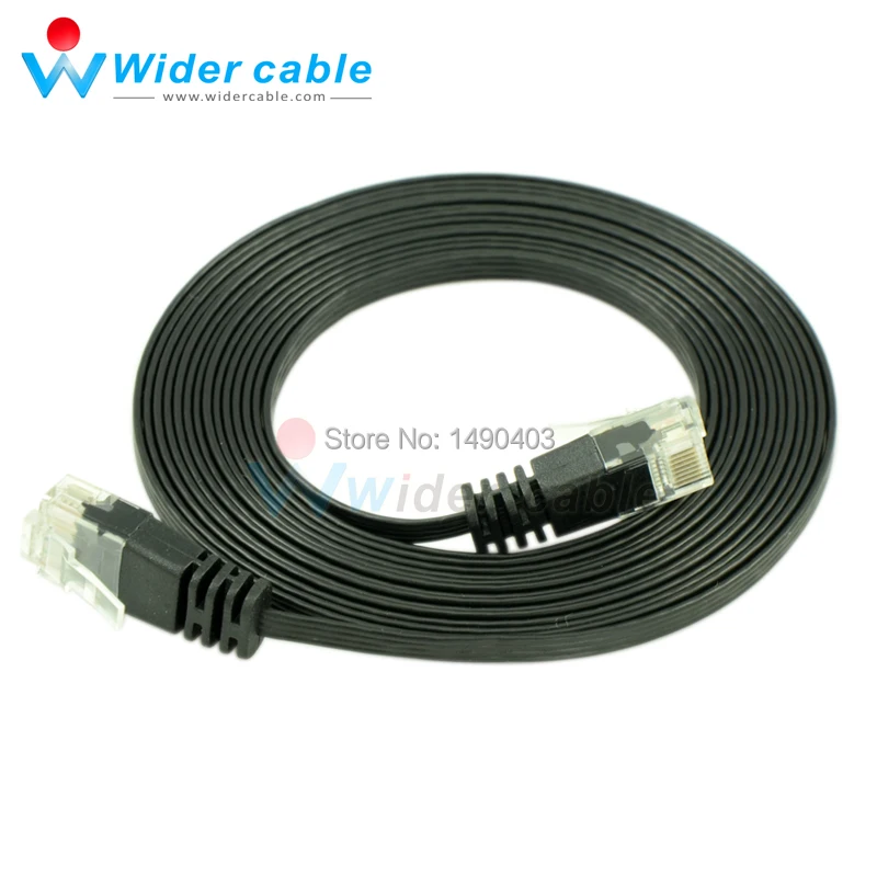 

10ft Black Wave Jacket 8P8C Flat CAT6 Copper Cable
