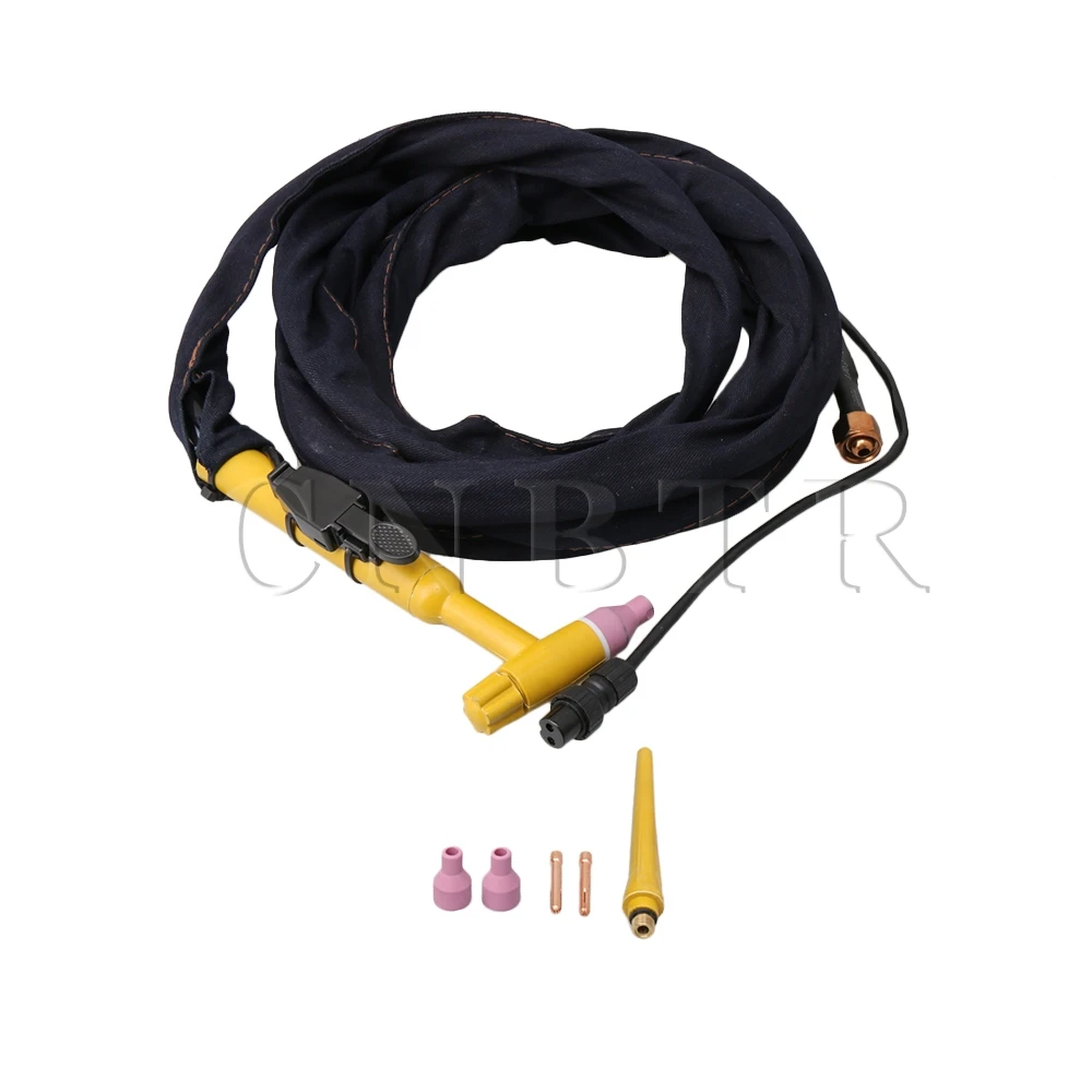 

CNBTR 4 Meters QQ-150A Water Cooled TIG Welding Torch Complete 150A for TIG Machine with Ceramic Nozzles Collets Cap