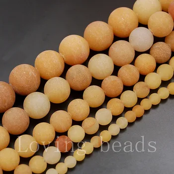 

5Strands/Lot Matte Frosted Natural Yellow Aventurine Gems Stones Round Spacer Beads 15.5" Diy 4mm 6mm 8mm 10mm 12mm