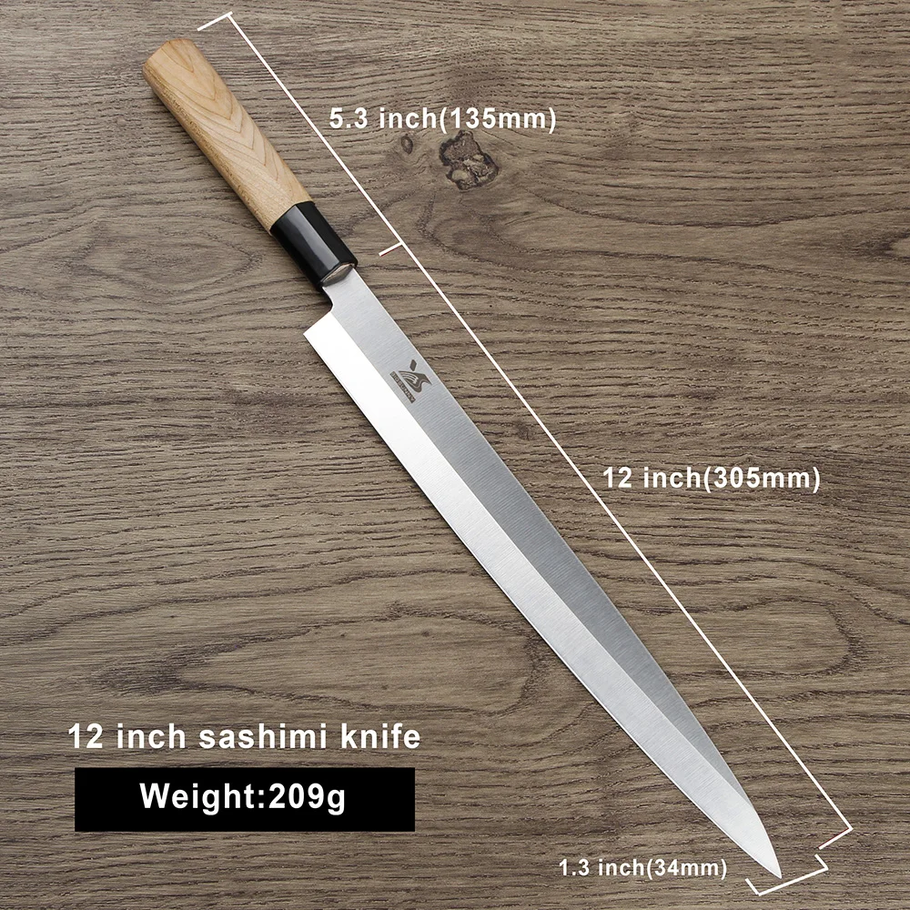 BIGSUNNY набор из 2 шт сашими Набор ножей немецкая сталь суши и нож Деба-10,"& 7", 10,"& 8", 1"& 7", 1"& 8"-деревянная ручка