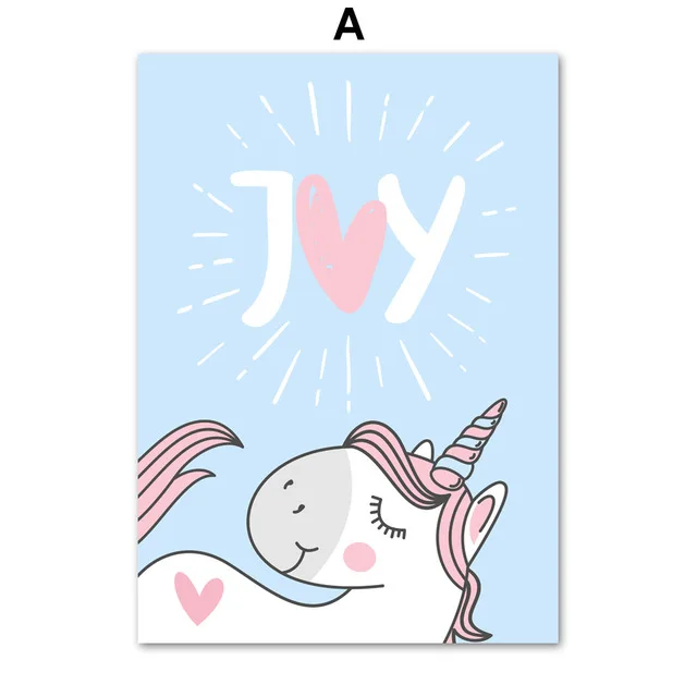 Cartoon-Unicorn-Rainbow-Ice-Cream-Joy-Quote-Wall-Art-Canvas-Painting-Nordic-Posters-And-Prints-Wall.jpg_640x640