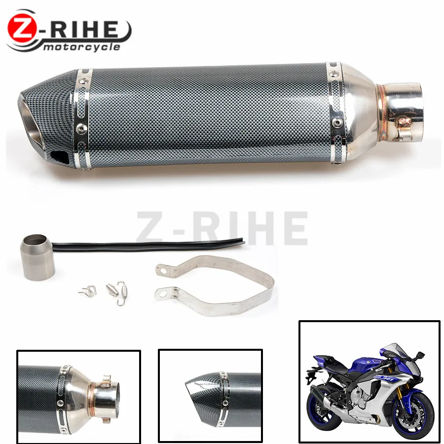 Motorcycle parts Exhaust Universal Stainless Steel Motorbike Exhaust Pipe For yamaha CBR250 CB400 YZF R1 R6 R15 Z750 TMAX530
