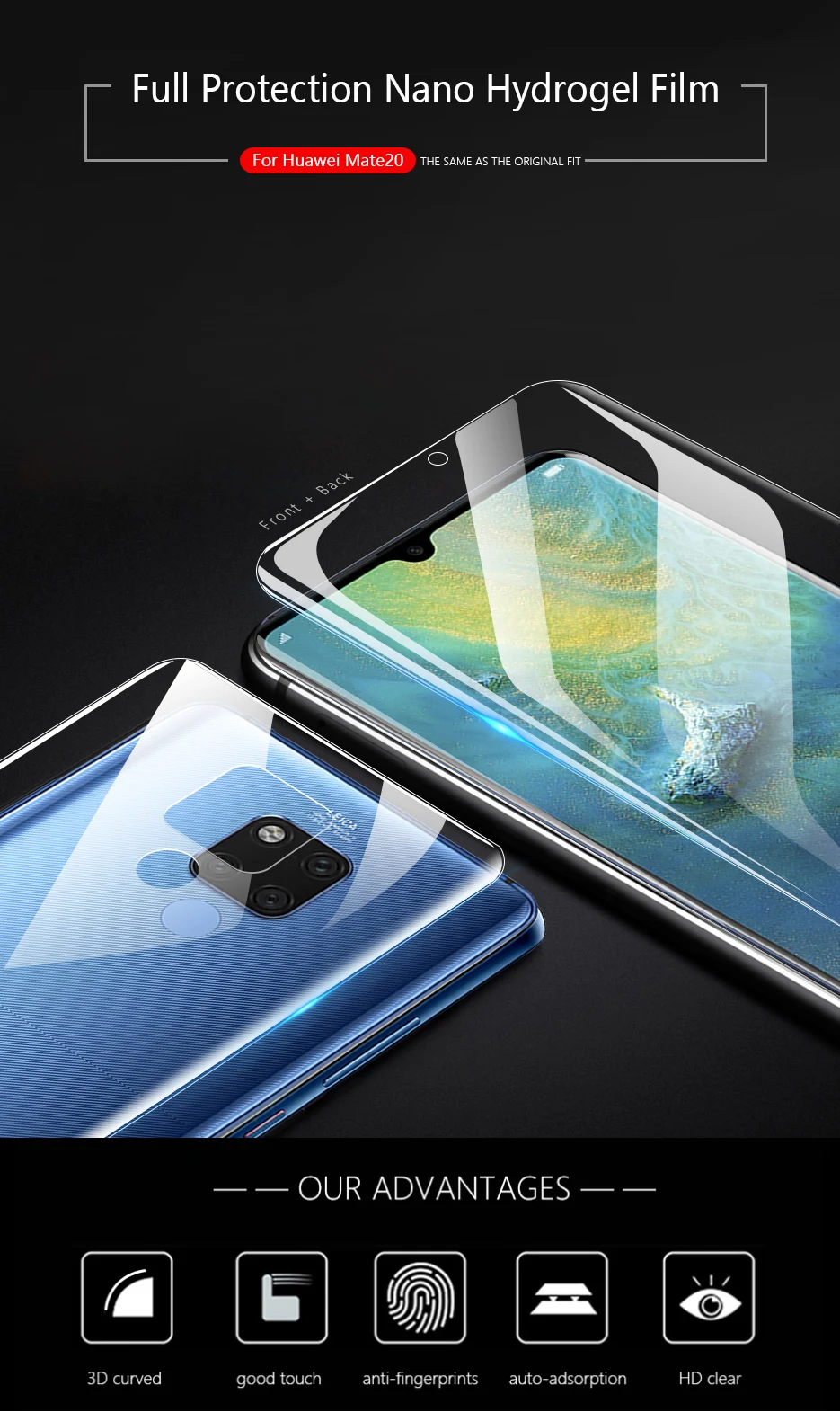 CHYI 3D изогнутая пленка для Huawei Mate 20 Pro, защитная пленка для экрана Mate 20 lite X RS, нано Гидрогелевая пленка Mate 20X5G с инструментами, не закаленное стекло