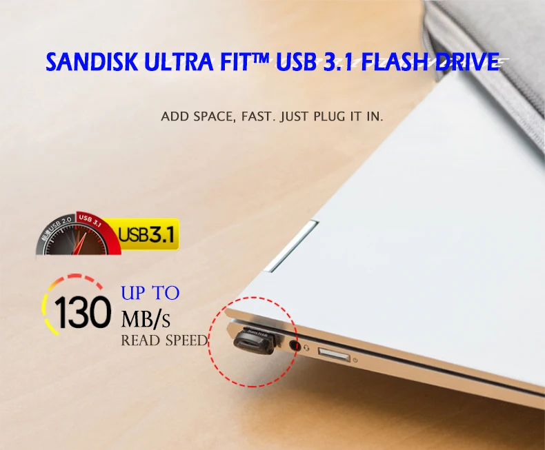 Натуральная SanDisk CZ430 USB флэш-накопитель 64 ГБ 32 ГБ оперативной памяти, 16 Гб встроенной памяти, мини USB флэш-накопитель USB 3,1 до 130 МБ/с. USB 3,0 USB флешки 128 ГБ