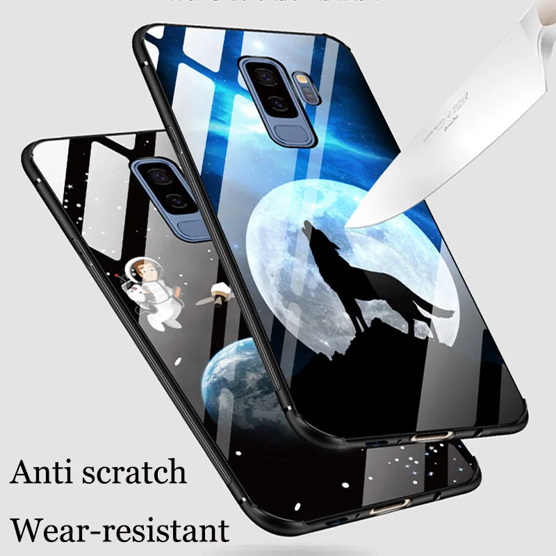Новинка чехол для Samsung galaxy S9 S9plus + задняя крышка из закаленного стекла S 9 plus G9600 G9650