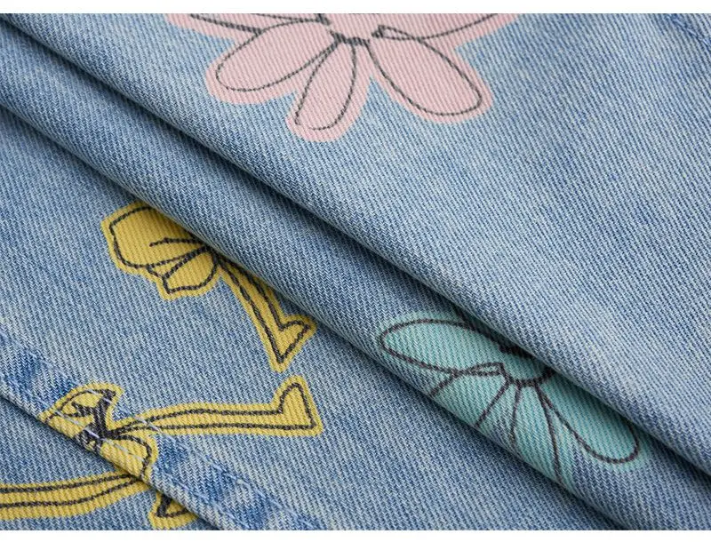Girls Floral Print Jeans Jacket G2109-24