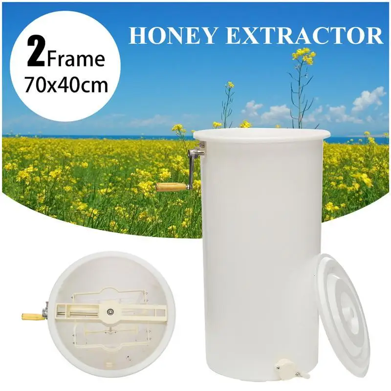 

70x40cm 2 Frame Bee Honey Extractor Manual Spinner Beekeeping Plastic Bee Honey Extractors Durable Handle Beekeeprs Equipment