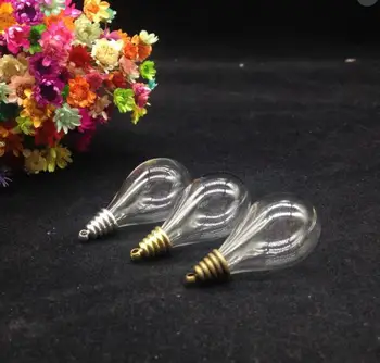 

300sets 30*18mm DIY glass bulb cover beads cap rubber plug set Glass vial making glass globe pendant water drop pendant necklace