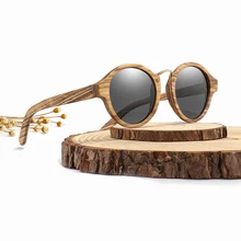 Натуральное дерево солнцезащитные очки для женщин для мужчин и Винтаж Ретро Круглый поляризационные Защита от солнца очки Bamboo