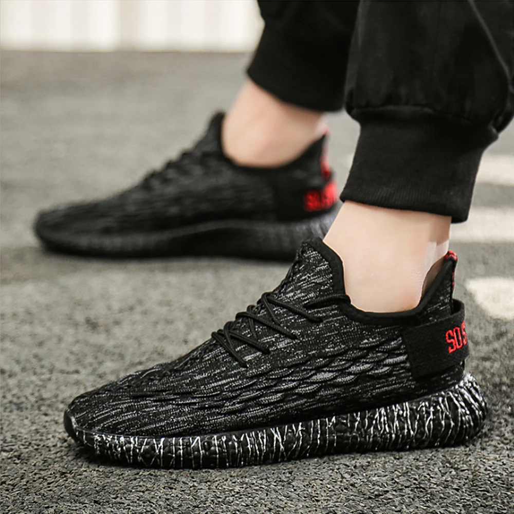 

RELKA Luxury Men Fashion Casual Shoes High Flyknit Round Toe Classic Thick Heel Shoes Solid Lace up Vintage Soft Sneakers P91