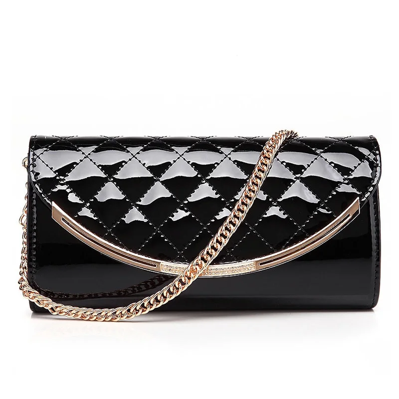 Fashion Trendy Quilted Bag Occident Style Women PU Classic Clutch Bag Classy Diamond Lattice Ladies Chain