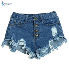 

Summer Denim Shorts Women Vintage Club Sexy Hip Hop Skull Patch Plus Size Ripped Shorts