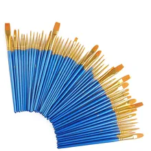 50 шт. набор профессиональных синтетических кистей для рисования с короткой ручкой, художественные кисти, принадлежности, акварель масляная краска, набор кистей