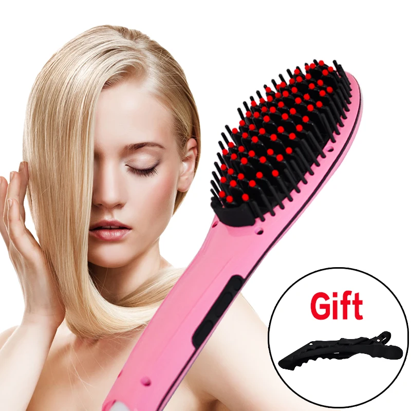 

Electric Hair Straightener Comb Ceramical LCD Irons Brush Fast Hair Auto Straightener Comb Styling Salon Use Tool Hair Care