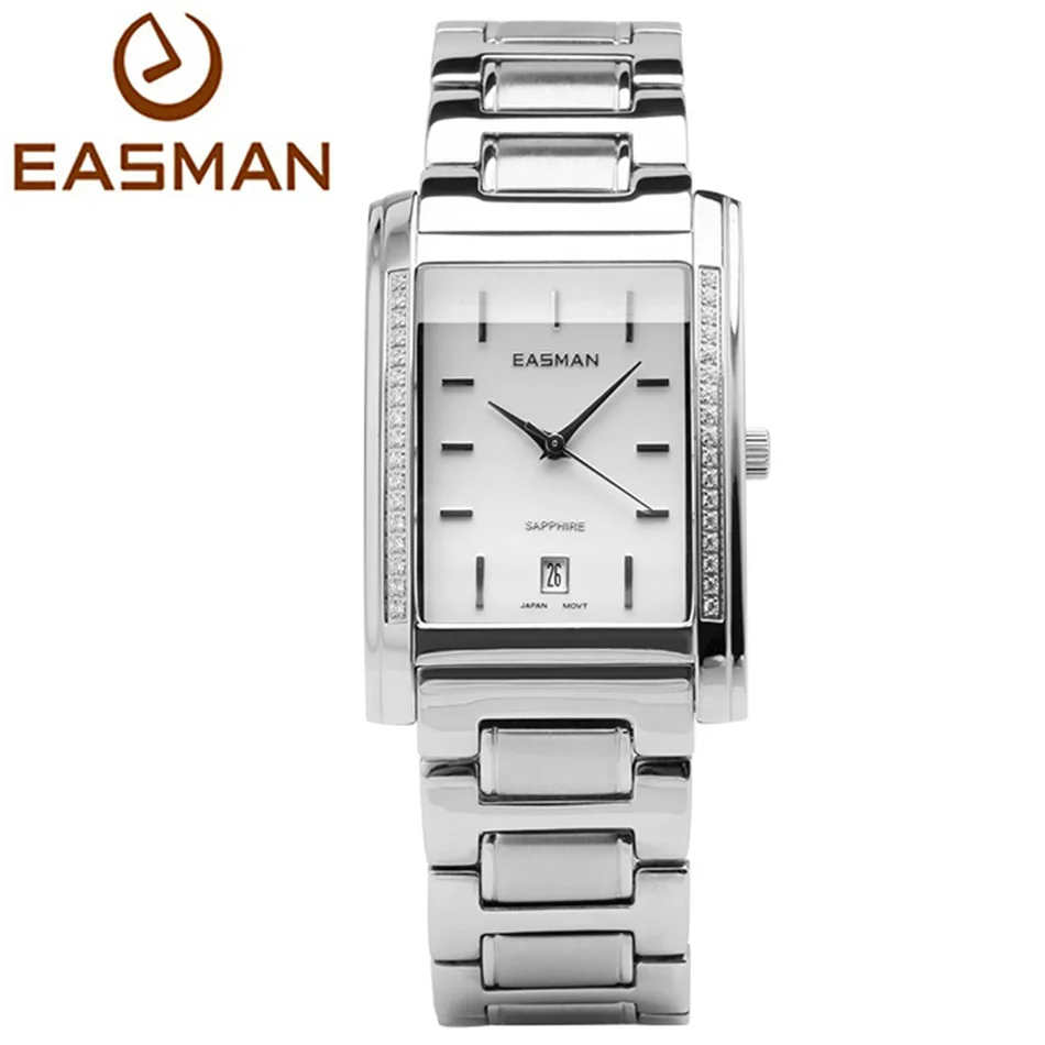 EASMAN Brand Men Watches Men Business Zircon Silver Sapphire With Calendar Quartz Watch Wristwatches New Watches