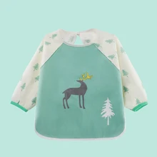 Милые Мультяшные детские нагрудники бандана нагрудники водонепроницаемые Младенцы едят детей рисунок передник с длинными рукавами ребенка самокормления нагрудник