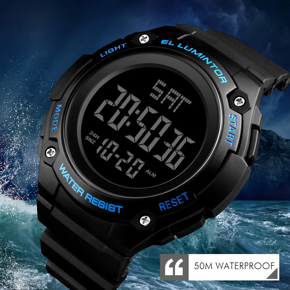 

Countdown Watch Male Sport Watch LED Electronic Digital Watch Waterproof Mens Watches Top Brand Luxury Clock Relogio Masculino