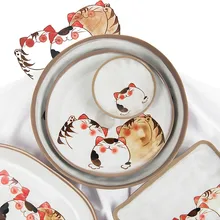 Японский стиль Западный стейк блюдо тарелка, из костяного фарфора посуда креативная ручная роспись