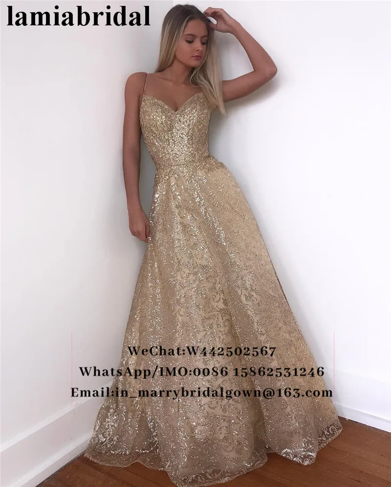 

Sparkly Gold Sequined Prom Dresses 2K19 Plus Size A Line Cheap Long 2019 Black Girls Couple Fashion Pageant Vestidos De Fiesta