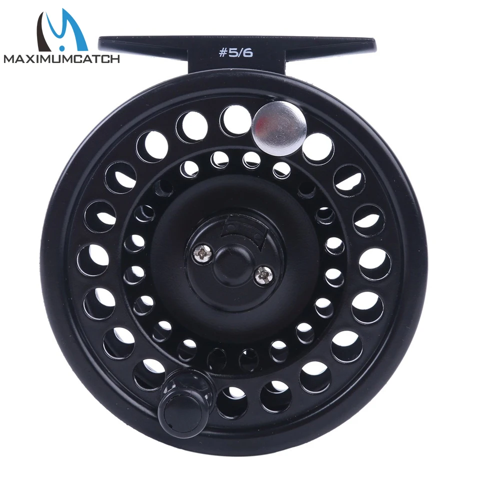 Maximumcatch Maxcatch 5-8WT البلاستيك يطير الصيد بكرة نظام مكبح قرصي الحق أو أعسر أسود اللون