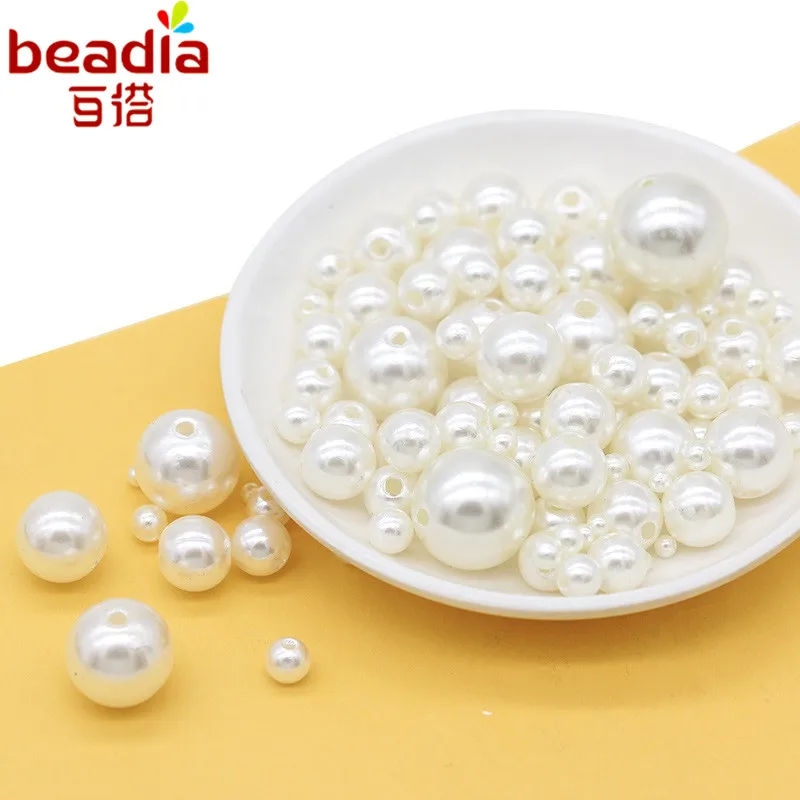 

Hot Sale 4/6/8/10/12/14/16/18/20mm Round ABS Cheap Shape Imitation Pearls White/Ivory Beads Handmade DIY Bracelet Jewelry Making
