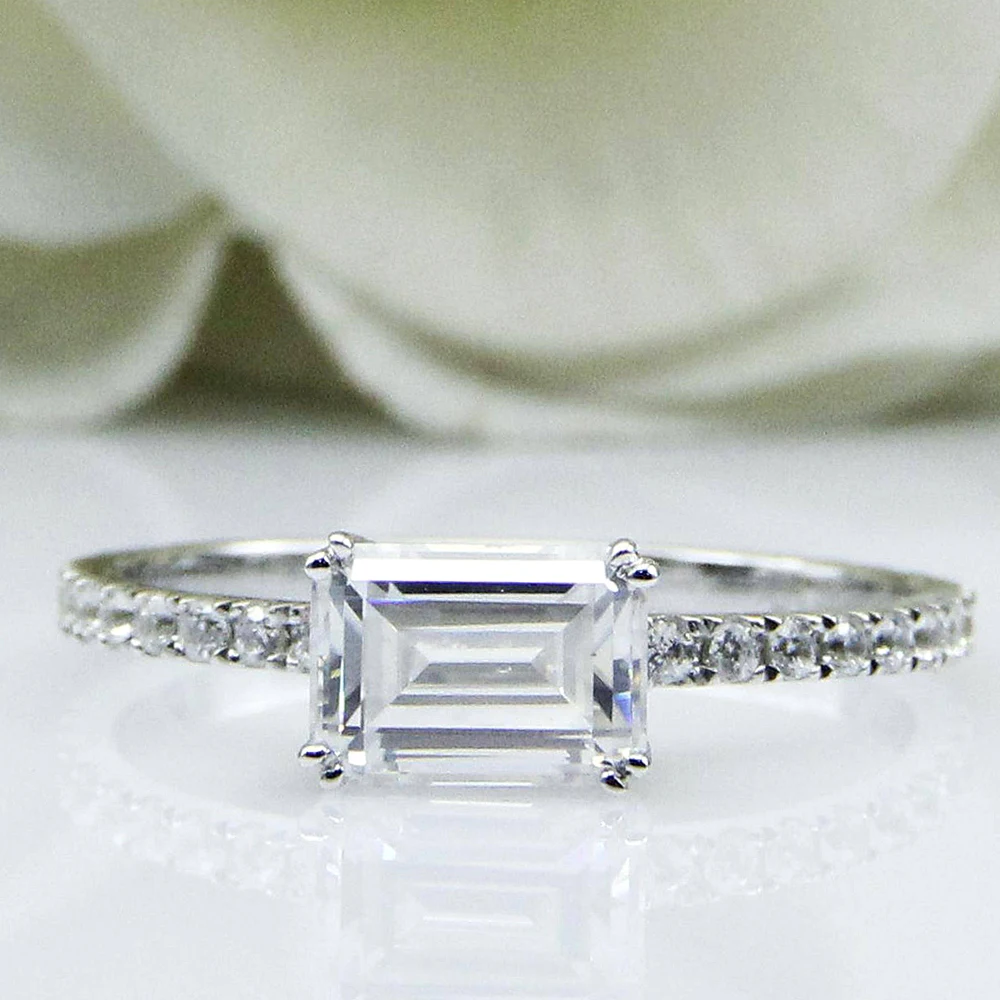 Обручальное кольцо с изумрудом диаметром 7x5 мм белое золото 14 к|ring design|ring forrings for