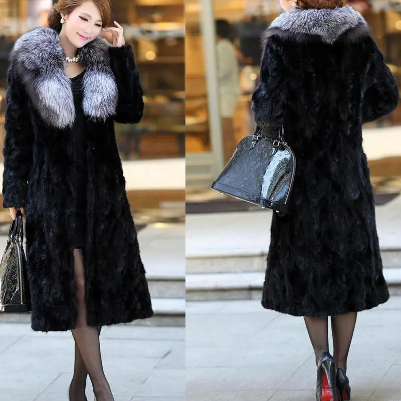 56=8XL Winter Women's Faux Fur Coats 2018 Women Outerwear Thicken Winter Long Jacket Vintage Femme Coat Plus Size 6XL 7XL X08