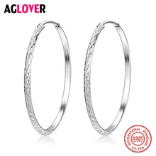 Women 100% 925 Sterling Silver Hoop Earring 36.6mm Round Circle Loop Gifts Simple Silver Hoop Earrings Fashion Charm Jewelry Women 100% 925 Sterling Silver Hoop Earring 36.6mm Round Circle Loop Gifts Simple Silver Hoop Earrings Fashion Charm Jewelry