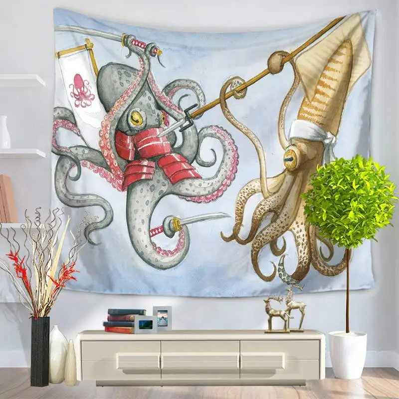 

Tapestry 3D Printed Octopus Mediterranean Style Sheets Wall Blankets Mat Beach Towels Mandala Tapestry Wall Hanging Tapiz Pared
