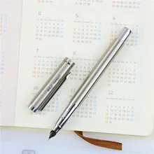 Silver Metal Hero Fountain Pen 0.38mm Nib Full Metal Body Pens Business Gift Writing Calligraphy Office Supplies