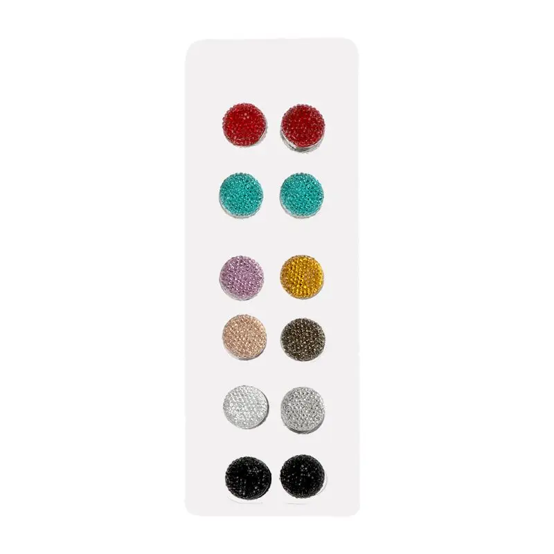 12 Pairs Muslim Multi-Use Rhinestone Magnetic Scarf Brooches Round Hijab Pins | Украшения и аксессуары