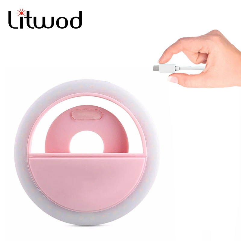 

Litwod Z10S LED Selfie Ring live light 3mode Flash Light Camera Enhancing Photography Luminous Lamp for iPhone Any mobile phone