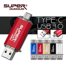 Hotsale OTG USB แฟลชไดรฟ์ USB 3.0 ไดรฟ์ปากกา 128GB ประเภท C Micro USB Stick 16GB 32GB 64GB Pendrive สำหรับอุปกรณ์ Type-C(China)