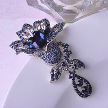 Brand Designer Big Flower Brooches For Women Elegant Rhinestone Wedding Shawl Hijab Pins c c womens brooch Colorful Jewelry uk