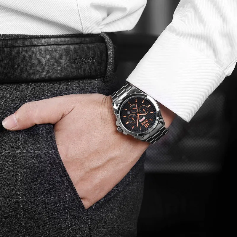 

Fashion trend watch men's steel belt watch simple casual quartz watch