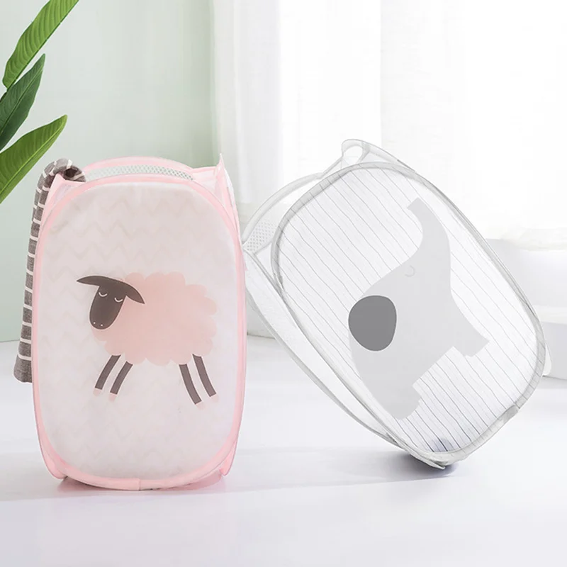 

Polyester Washing Dirty Clothes Big Basket Organizer Bin Handle Stand Foldable Laundry Basket Toy Storage Box Super Large Bag