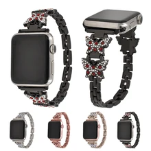 Женский стильный браслет из нержавеющей стали для Apple Watch 38 мм/42 мм для iwatch смарт-Ремешки для наручных часов аксессуары сменный ремешок для наручных часов