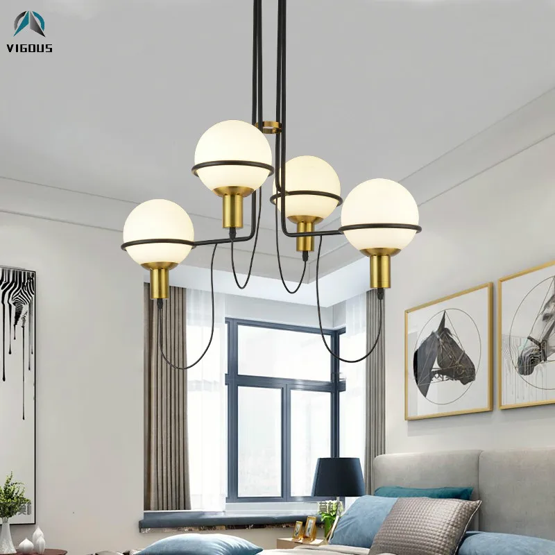 Современная Асимметричная металлическая светодиодная люстра E27 Lustre Luminarias