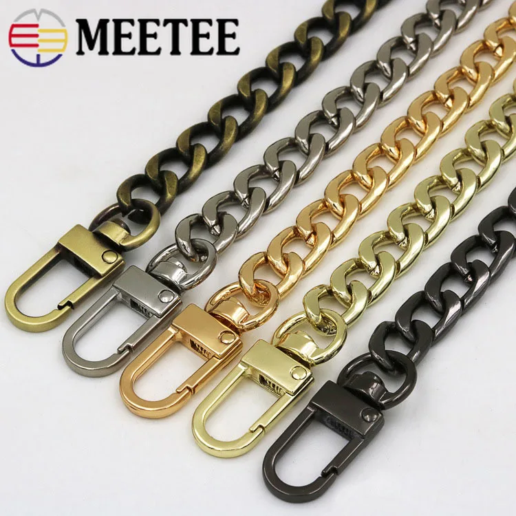 

1Pc Meetee 10mm Bag Chain Clasp Buckles DIY Replacement Shoulder Bag Straps Metal Chain Belt Accessories Hardware