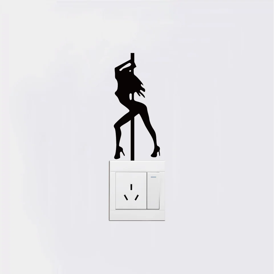 Us 0 9 Girl Stripper Pole Vinyl Switch Sticker Personality Wall Decal For Bedroom Home Decor Sw0305 In Wall Stickers From Home Garden On