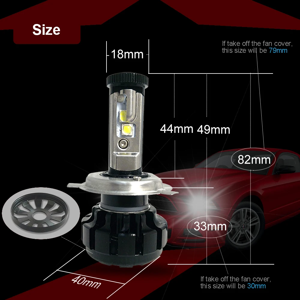 CNSUNNYLIGHT Super Bright Car LED Headlight Kit H4 Hi/Lo H7 H11 9005 9006 w/ XHP50 Chips Replacement Auto Bulbs 6000K CNSUNNYLIGHT Super Bright Car LED Headlight Kit H4 Hi/Lo H7 H11 9005 9006 w/ XHP50 Chips Replacement Auto Bulbs 6000K