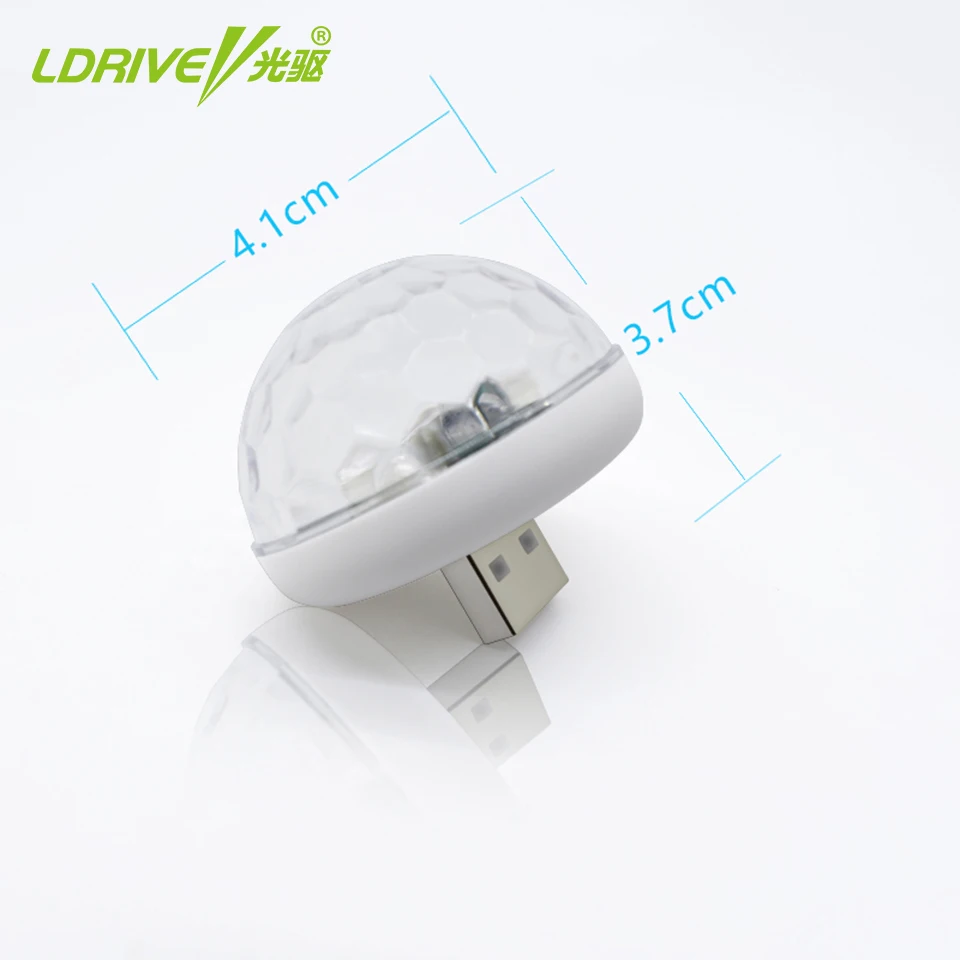 LDRIVE Автомобильный USB мини атмосферная лампа портативный диско свет домашний